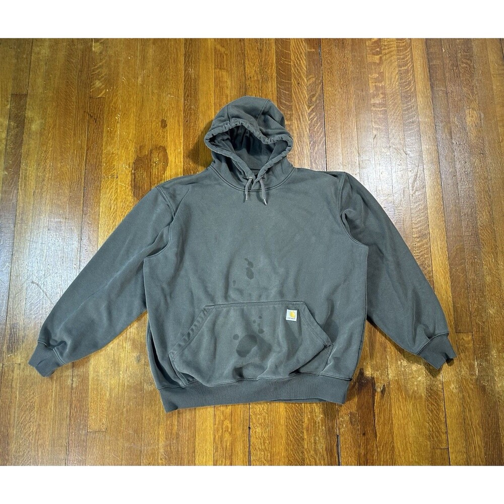 Carhartt Hoodie Mens XL Green Rain Defender Loose Fit Workwear Outdoor